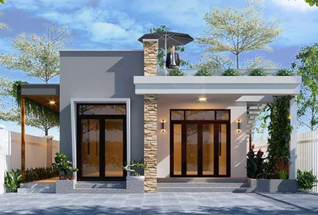 Xây nhà cấp 4 và giá xây dựng nhà cấp 4 trọn gói năm 2026 2 Nhà cấp 4 theo kiểu hiện đại được ưa chuộng