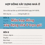 Mẫu hợp đồng xây dựng nhà ở trọn gói