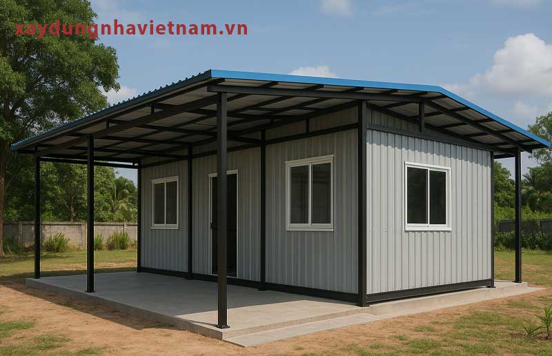100 triệu có làm được nhà tiền chế hay không? 1 Một ngôi nhà tiền chế dưới 100 triệu đồng