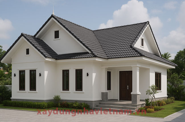 Bí quyết xây nhà cấp 4 giá 500 triệu đẹp, tiện nghi 1 Mẫu nhà cấp 4 mái thái