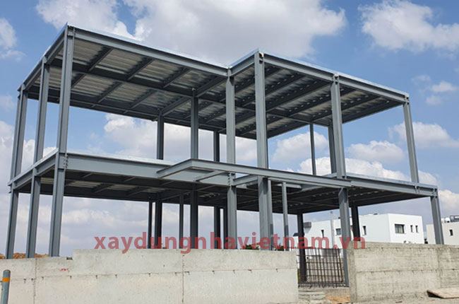 Nhà khung thép 2 tầng sử dụng vào nhiều mục đích khác nhau