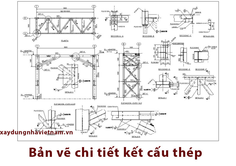 Bản vẽ chi tiết kết cấu thép