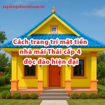 Cách trang trí mặt tiền nhà mái Thái cấp 4 độc đáo hiện đại