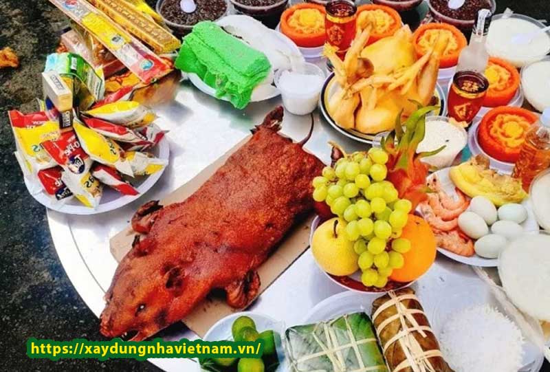 Văn khấn cúng động thổ xây nhà và mâm cúng động thổ xây nhà 2 Mâm cúng động thổ xây nhà miền Nam có đôi chút khác miền Bắc