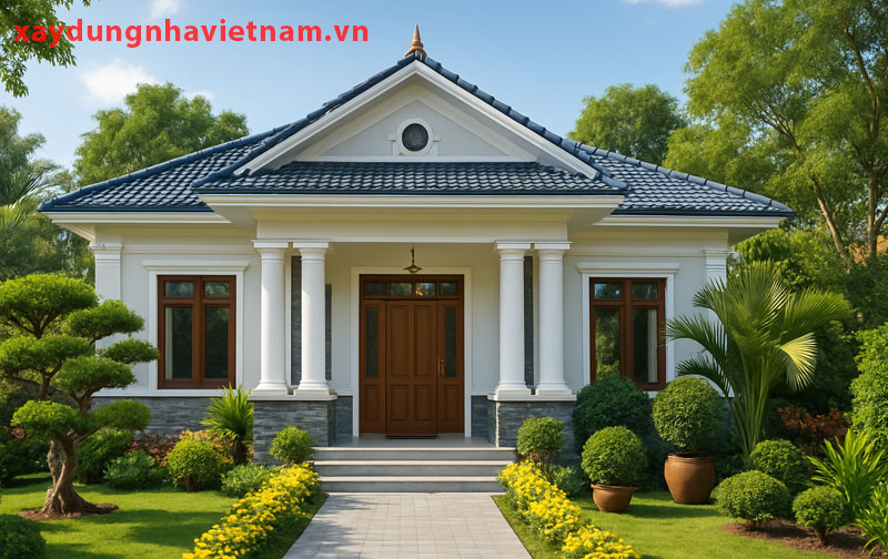 Cách trang trí mặt tiền nhà mái Thái cấp 4 độc đáo hiện đại 4 Mặt tiền nhà cấp 4 mái Thái đẹp