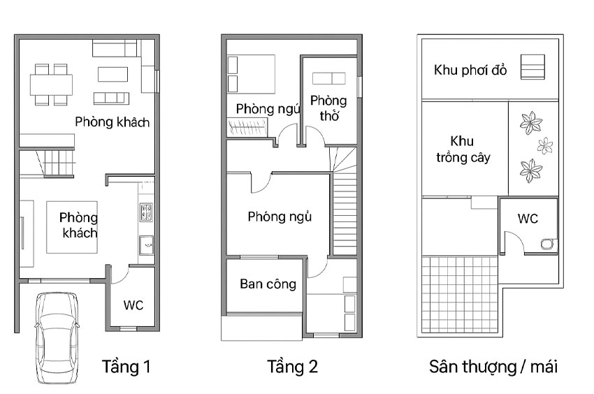Một mẫu bản vẽ nhà phố 2 tầng
