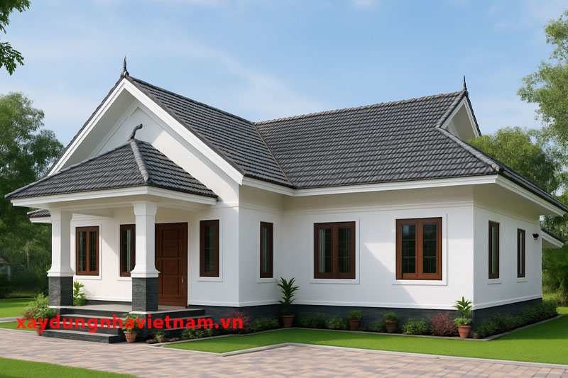 Chi phí xây nhà cấp 4 mái Thái 3 phòng ngủ hết bao nhiêu? 4 Mẫu nhà cấp 4 mái Thái kiểu chữ L