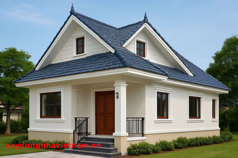 Tổng hợp các mẫu nhà cấp 4 mái Thái đẹp hiện nay 4 Nhà mái Thái cấp 4 có gác lửng
