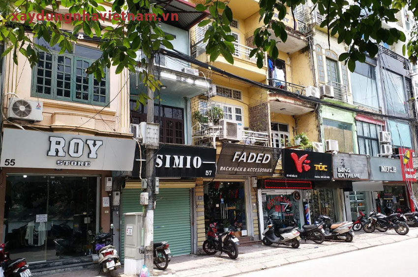 Nhà tầng trên phố thường có mặt tiền hẹp