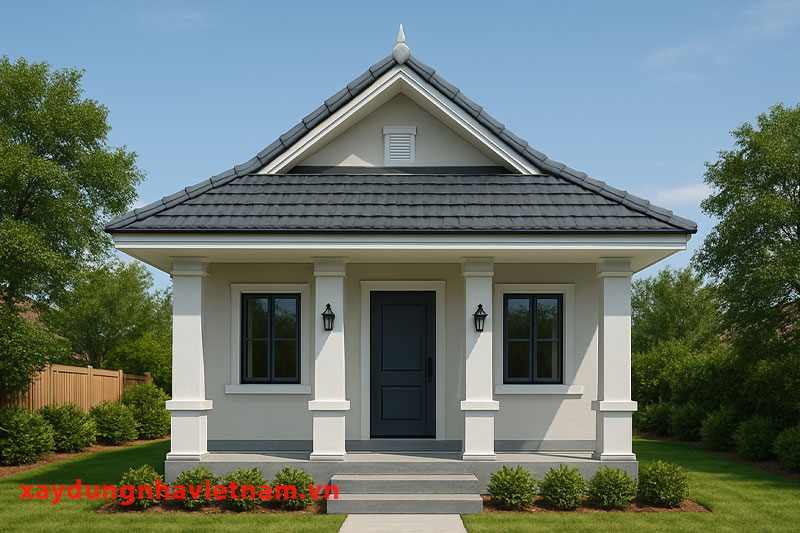 Cách phối màu sơn nhà cấp 4 mái Thái đẹp chuẩn phong thuỷ 3 Nhà cấp 4 máiTthái phối màu sơn hiện đại – tinh tế, tối giản