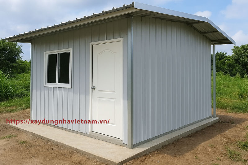 30 triệu có thể xây được nhà tiền chế nhưng chỉ là dạng nhà tạm
