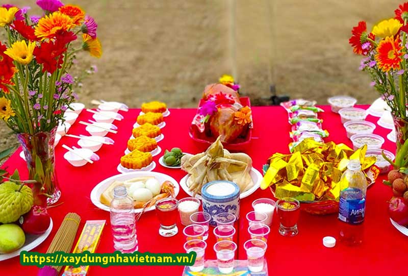Văn khấn cúng động thổ xây nhà và mâm cúng động thổ xây nhà 1 Mâm cúng động thổ xây nhà cần được chuẩn bị kỹ lưỡng