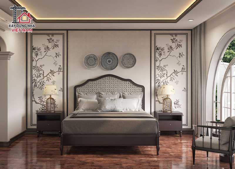 Phòng ngủ phong cách Indochine – Vẻ đẹp giao thoa 4 Ánh sáng trong phòng ngủ Indochine thường nhẹ nhàng, ấm áp