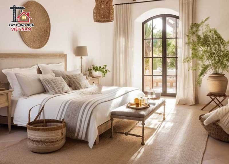 Khám phá phòng ngủ phong cách Địa Trung Hải 5 Phòng ngủ kiểu Địa Trung Hải thường trang trí bằng bình gốm, mây tre đan