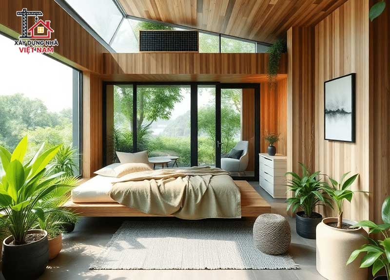 Tổng hợp 14 mẫu phòng ngủ master đẹp sang trọng 10 Phòng ngủ master xanh mát (Eco-friendly)