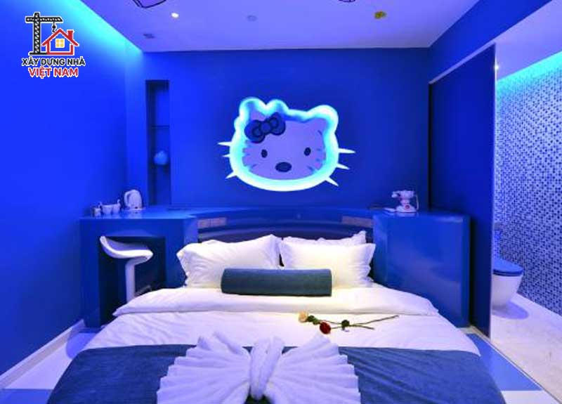 Phòng ngủ tông màu xanh nước biển