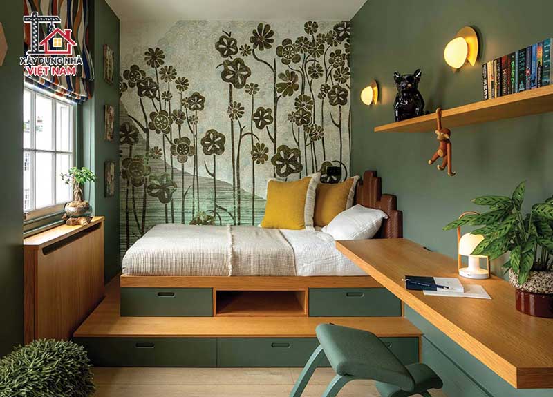 Decor phòng ngủ nhỏ đơn giản nhưng chill 5 Thêm giá treo tường hoặc kệ để đồ vật cho phòng ngủt nhỏ