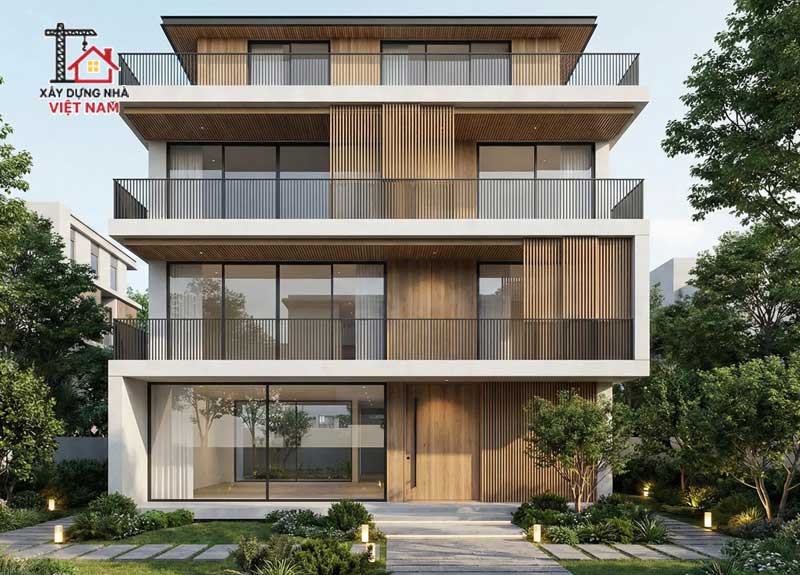 Giá xây thô nhà 4 tầng phụ thuộc vào diện tích và thiết kế