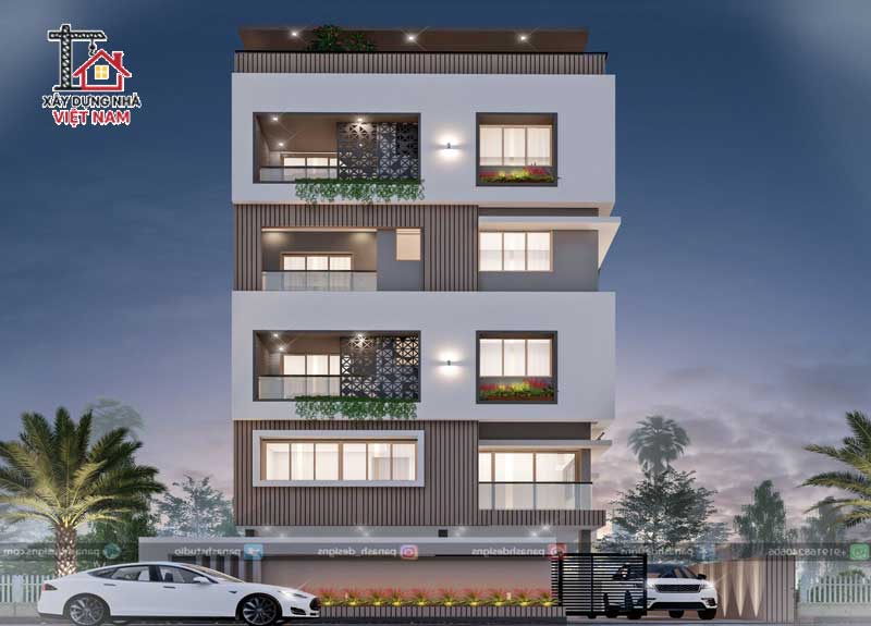 Giá xây nhà thô 4 tầng trên phố đắt hơn ở nông thôn